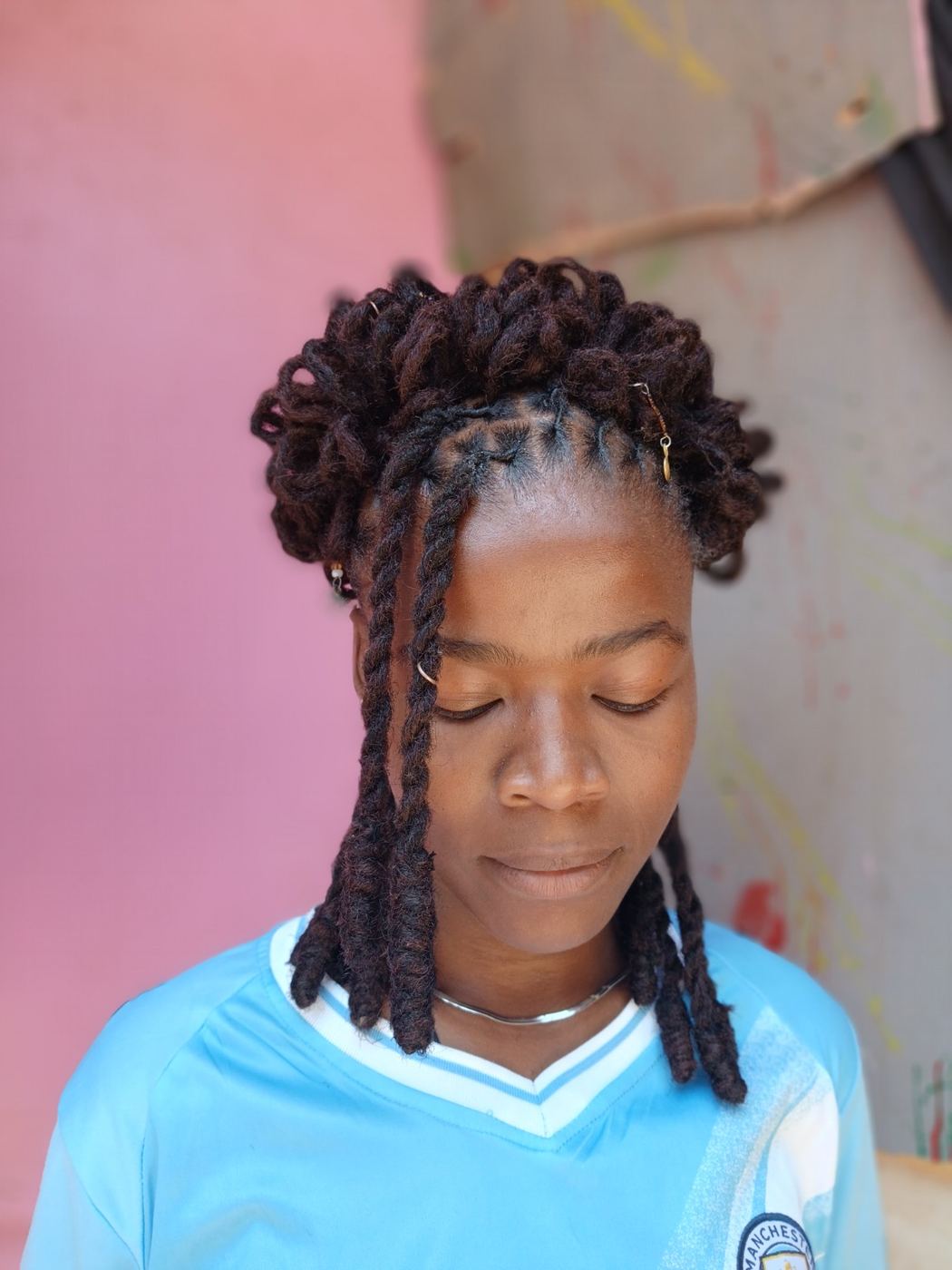 Loc mohawk updo